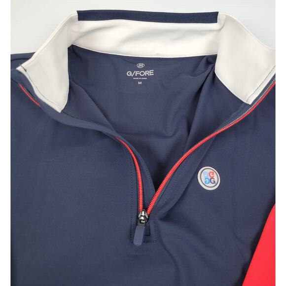 NWT G/Fore Mens Medium Daytona Colorblock‎ Tech G4 USA Golf Performance Sweater - Picture 6 of 11